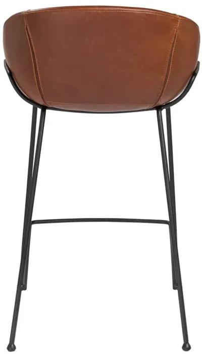 Zach-C Counter Stool in Dark Brown and Black Frame and Legs - Set of 2