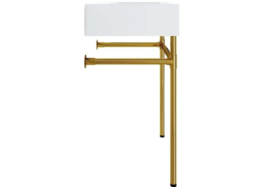 Redeem 24" Wall-Mount Gold Stainless Steel Bathroom Vanity