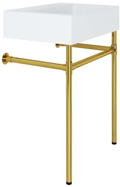 Redeem 24" Wall-Mount Gold Stainless Steel Bathroom Vanity