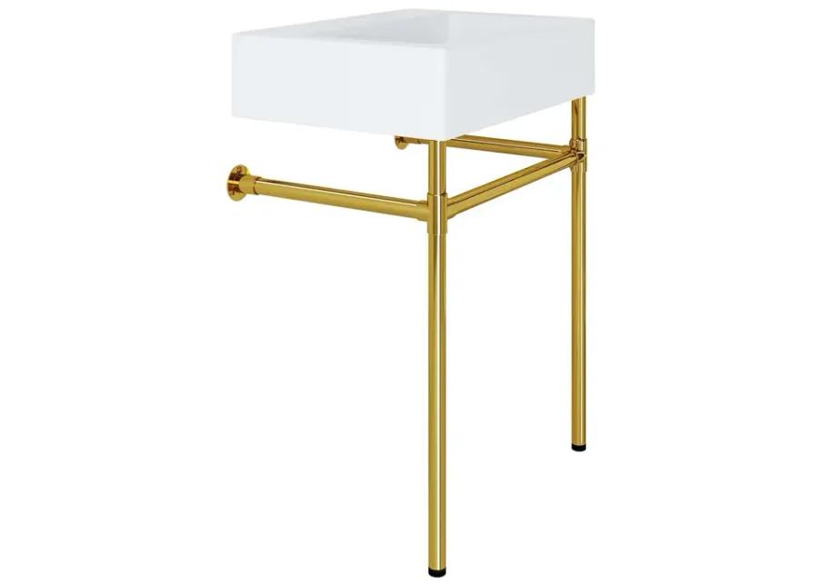 Redeem 24" Wall-Mount Gold Stainless Steel Bathroom Vanity