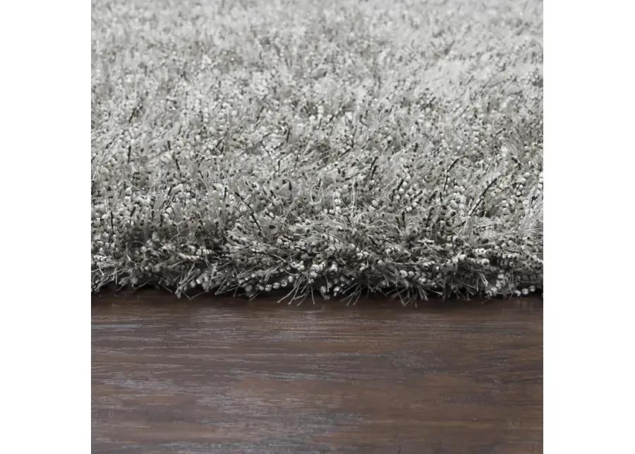 Urban Dazzle Gray Solid  Polyester / Lurex 7'6" x 9'6" Rectangle Rug