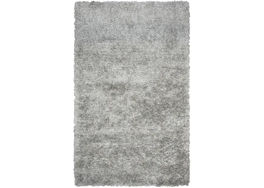 Urban Dazzle Gray Solid  Polyester / Lurex 7'6" x 9'6" Rectangle Rug