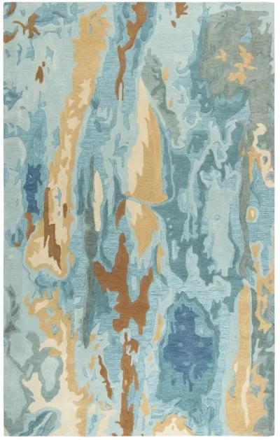 Vogue Aqua  Abstract Wool 10' x 13' Rectangle Rug