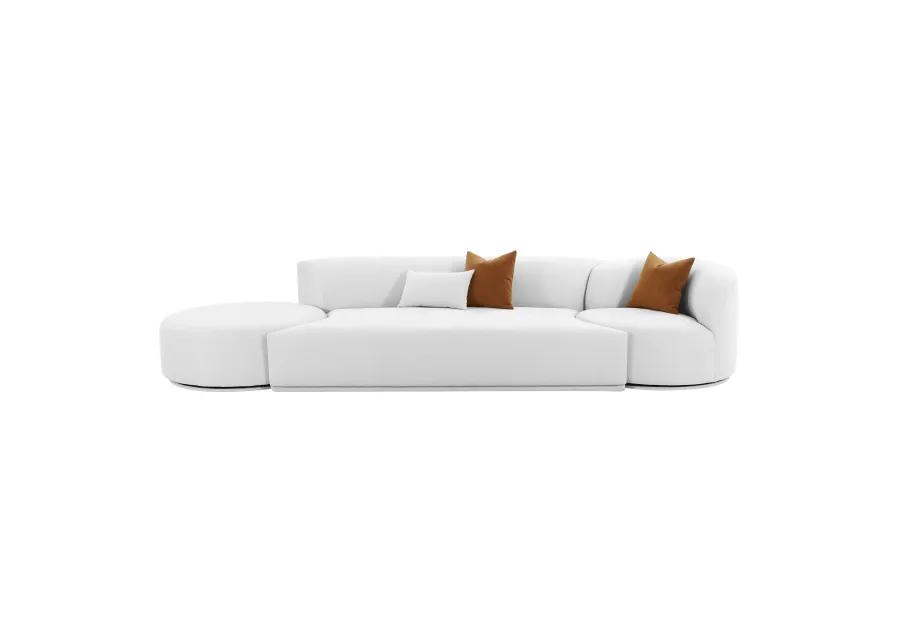 Fickle Grey Velvet 3-Piece Chaise Modular Sofa