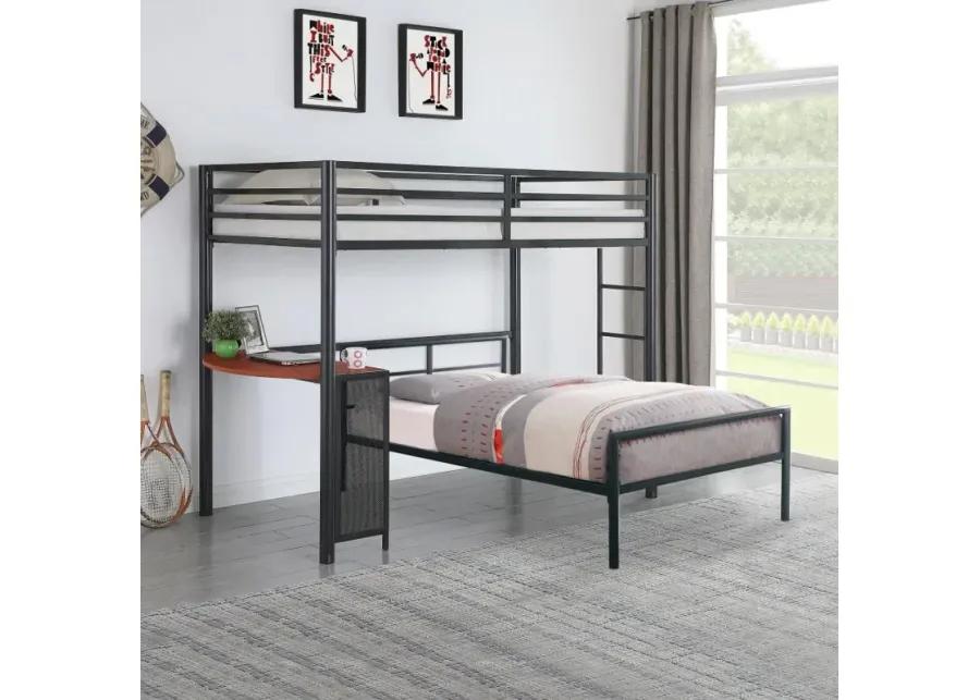 Fisher Twin Workstation Loft Bed Gunmetal