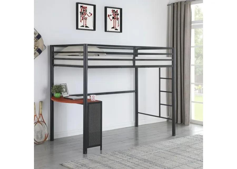 Fisher Twin Workstation Loft Bed Gunmetal