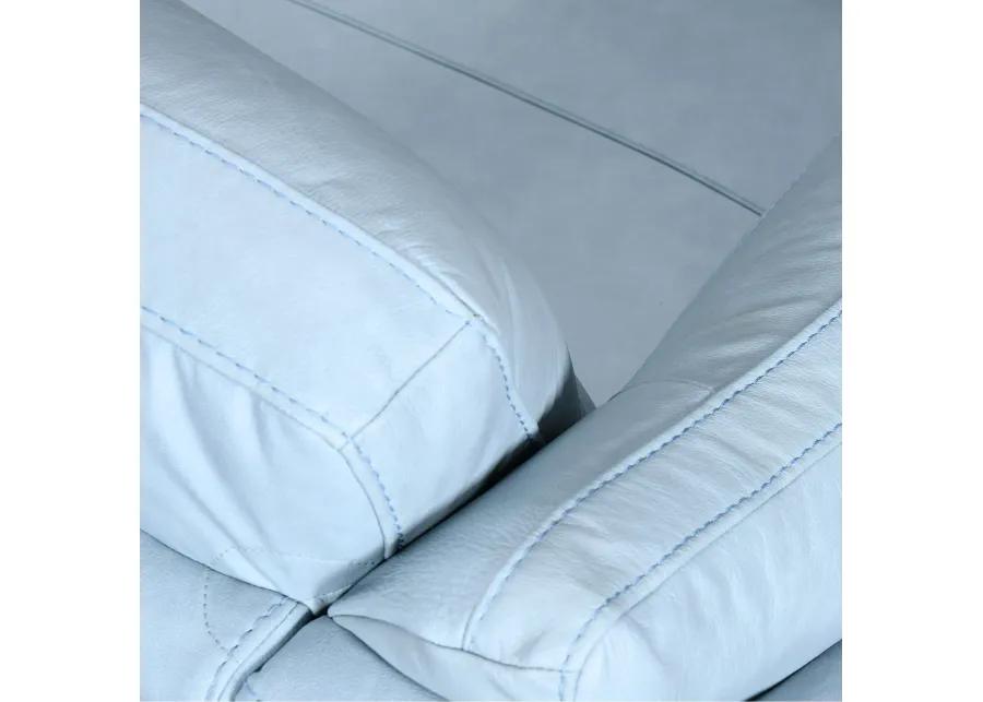 Franz Sky Blue Leather Sofa