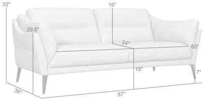 Franz Sky Blue Leather Sofa