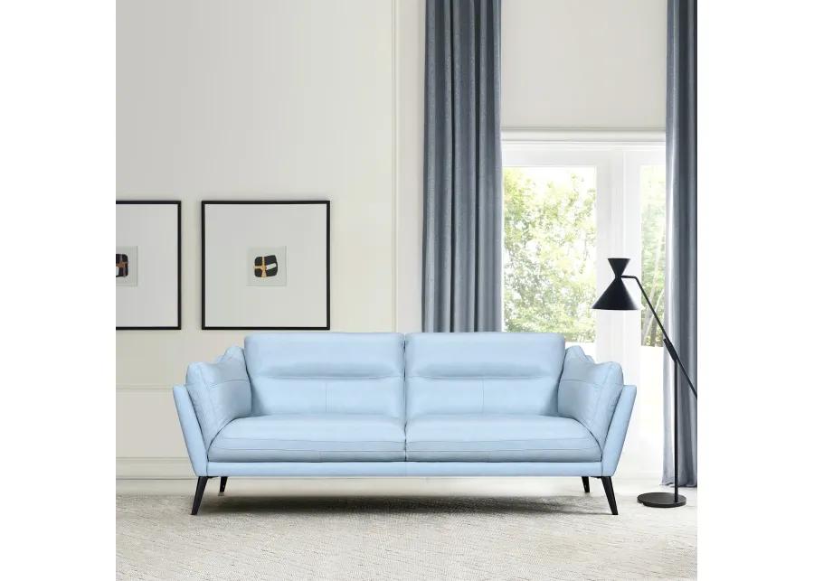 Franz Sky Blue Leather Sofa