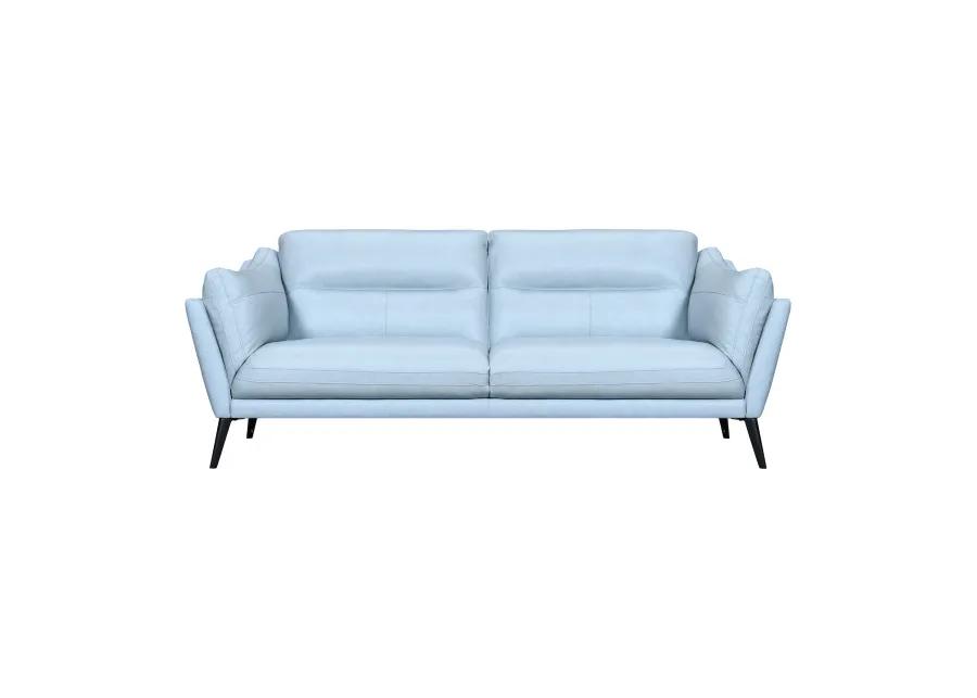 Franz Sky Blue Leather Sofa