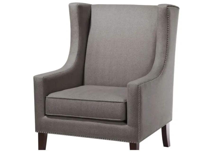 Madison Park Barton Dark Gray Wing Chair