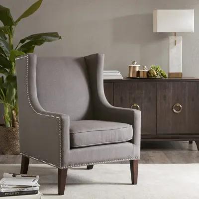 Madison Park Barton Dark Gray Wing Chair