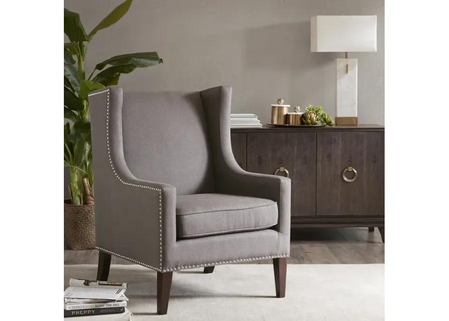 Madison Park Barton Dark Gray Wing Chair