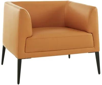 Matias Lounge Chair in Cognac with Matte Black Legs