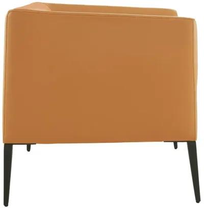 Matias Lounge Chair in Cognac with Matte Black Legs