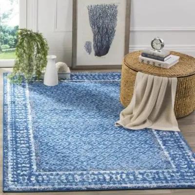 Adirondack Contemporary Light Blue / Dark Blue 2'-6" X 8' Powerloomed Rug