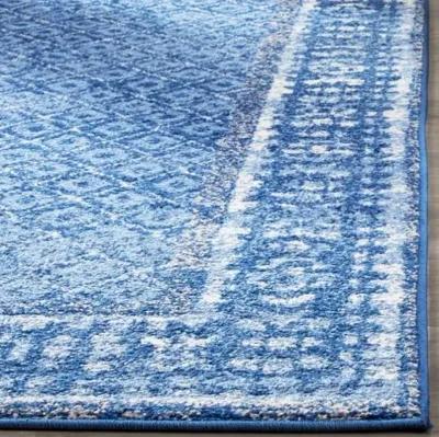 Adirondack Contemporary Light Blue / Dark Blue 2'-6" X 8' Powerloomed Rug