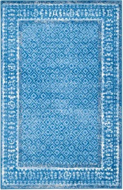 Adirondack Contemporary Light Blue / Dark Blue 2'-6" X 8' Powerloomed Rug