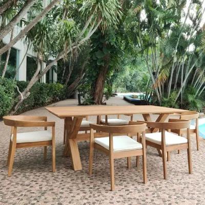 Panama Jack Bali Teak 7-Piece Square Dining Table with Cushions