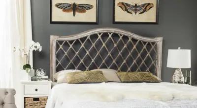 Gabrielle Antique Grey Wicker Headboard