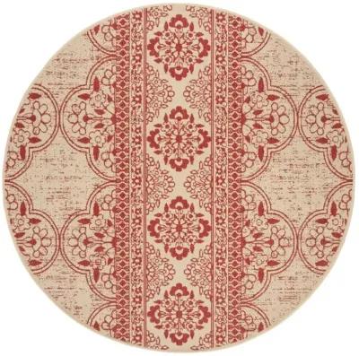 LINDEN 174 Collection LND174Q-6R Red / Creme 6'-7" X 6'-7" Round