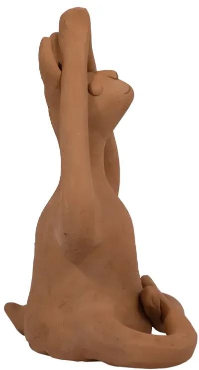 Terracotta, 10" Salutation Yoga Bunny, Natural