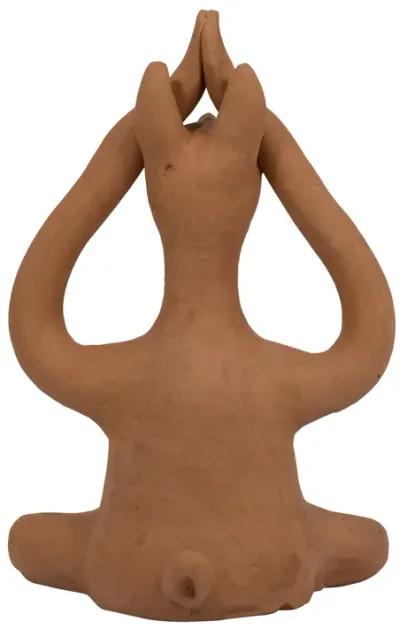 Terracotta, 10" Salutation Yoga Bunny, Natural