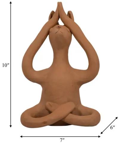 Terracotta, 10" Salutation Yoga Bunny, Natural