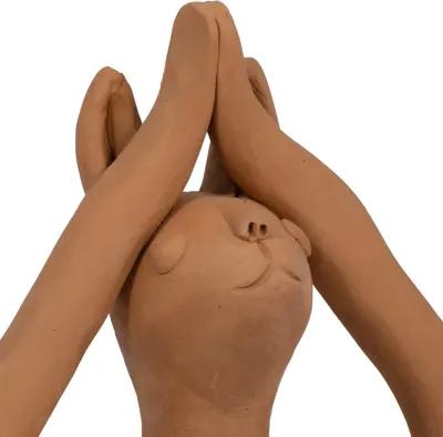 Terracotta, 10" Salutation Yoga Bunny, Natural