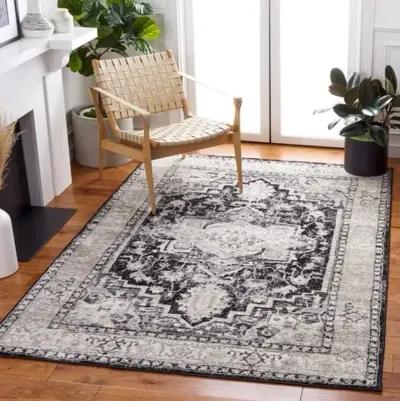 Brentwood 851 Black / Grey 8' X 10' Large Rectangle Powerloomed Rug