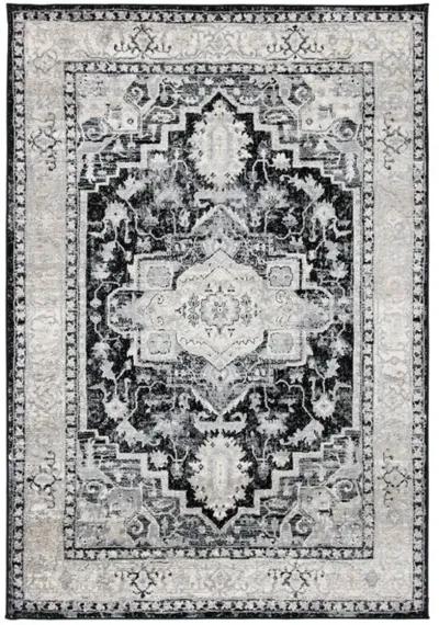 Brentwood 851 Black / Grey 8' X 10' Large Rectangle Powerloomed Rug