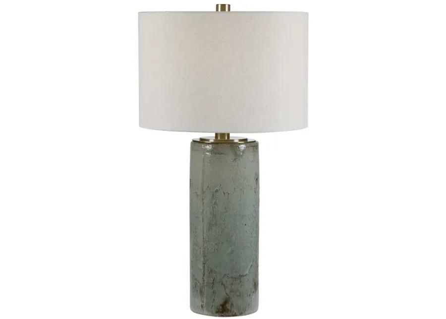 Callais Crackled Aqua Table Lamp