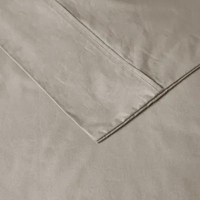 Madison Park Peached Percale Khaki 200 Thread Count Relaxed Cotton Percale Sheet Set