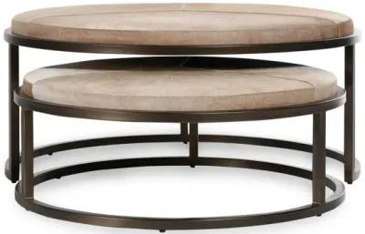 Hayword Hide Set of 2 Nesting Coffee Tables in Sparrow Gray