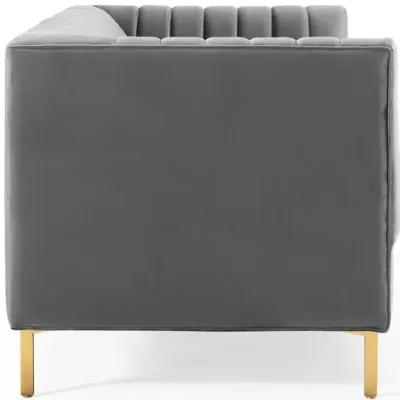 Shift Channel Tufted Performance Velvet Sofa