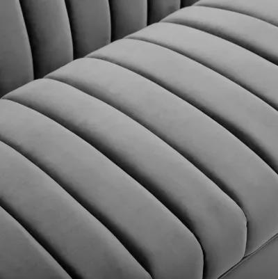 Shift Channel Tufted Performance Velvet Sofa