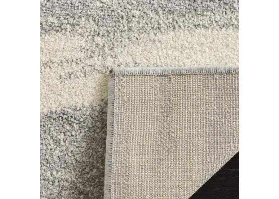 Adirondack Contemporary Grey / Cream 9' X 12' Powerloomed Rug