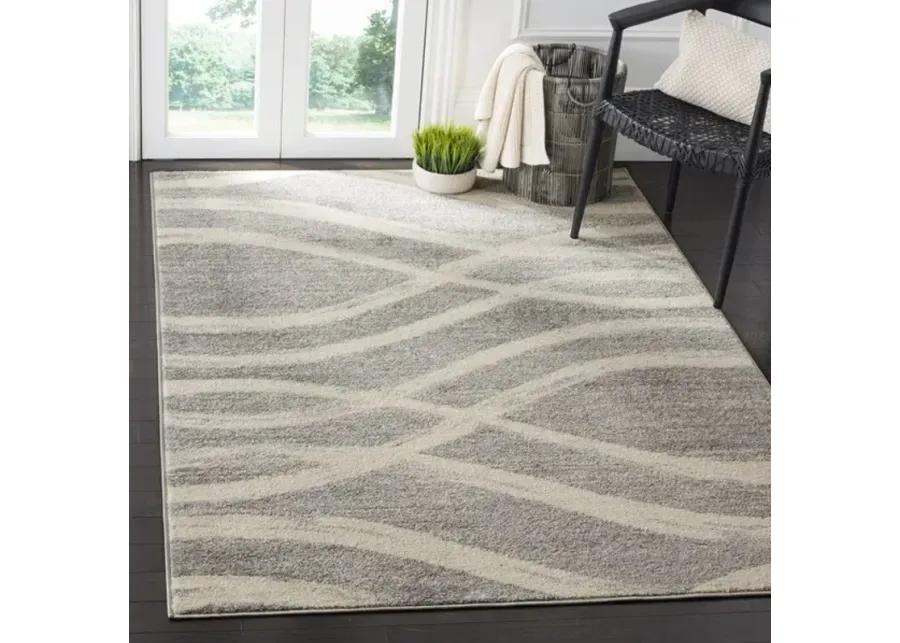 Adirondack Contemporary Grey / Cream 9' X 12' Powerloomed Rug