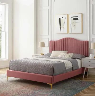 Juniper Channel Tufted Performance Velvet Queen Platform Bed