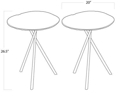 Lotus Table Large (Set of 2) Dark Nickel