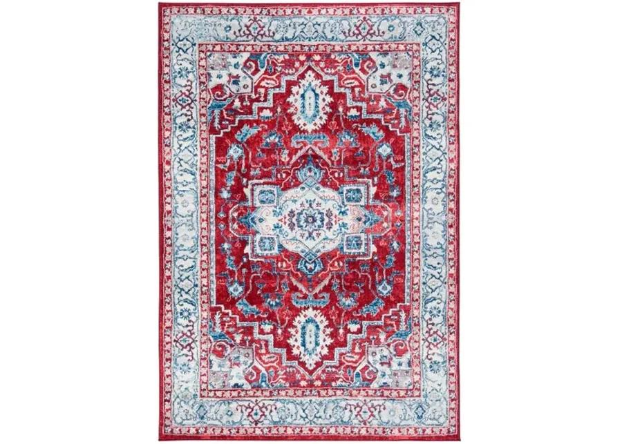 Brentwood 851 Red / Beige 8' X 10' Large Rectangle Powerloomed Rug