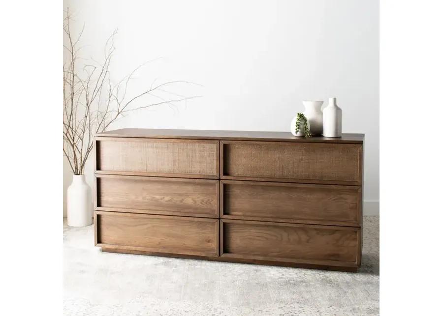 Zeus 6 Drawer Wood Dresser