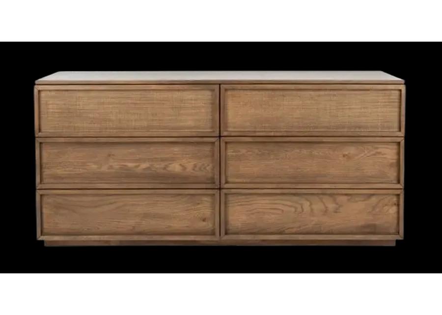 Zeus 6 Drawer Wood Dresser