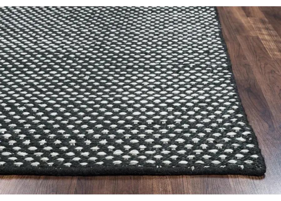 Ellington Black pattern  Jute / Wool  2'6" x 8' Runner Rug