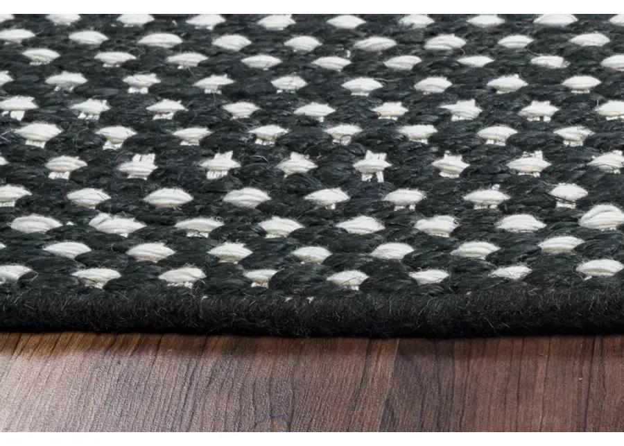 Ellington Black pattern  Jute / Wool  2'6" x 8' Runner Rug