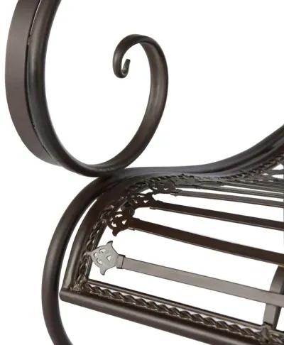 ABNER WROUGHT IRON 45.75 INCH W OUTDOOR GARDEN BENCH