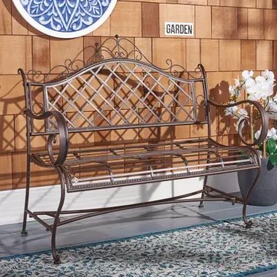 ABNER WROUGHT IRON 45.75 INCH W OUTDOOR GARDEN BENCH