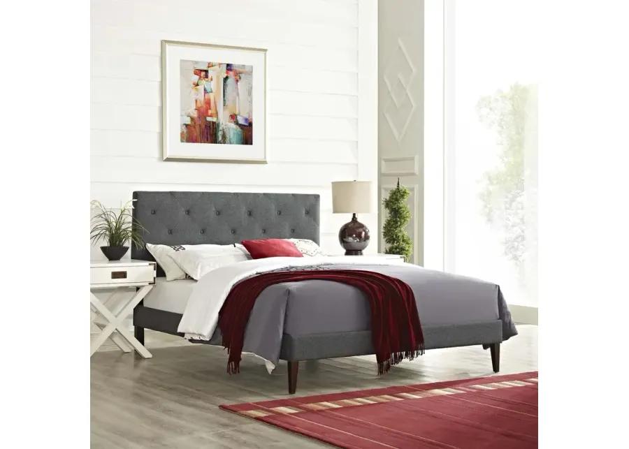 Tarah King Fabric Platform Bed with Squared Tapered Legs