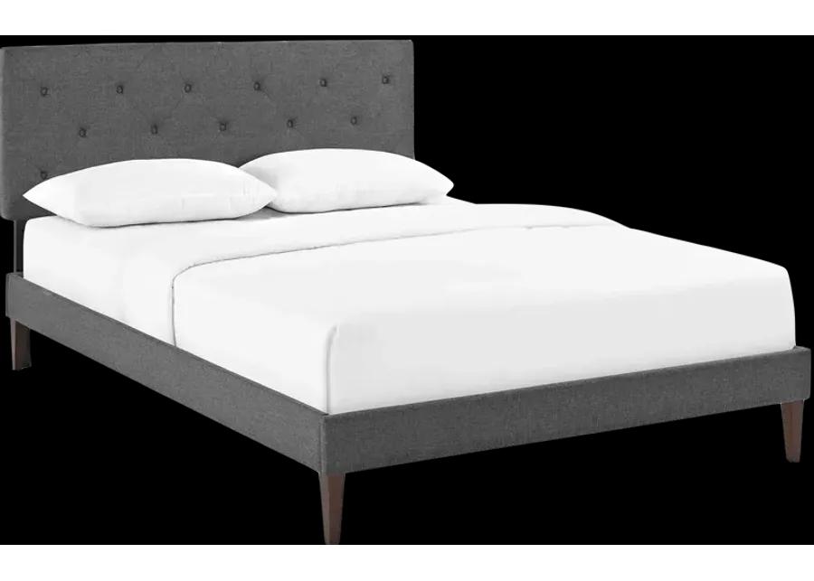 Tarah King Fabric Platform Bed with Squared Tapered Legs