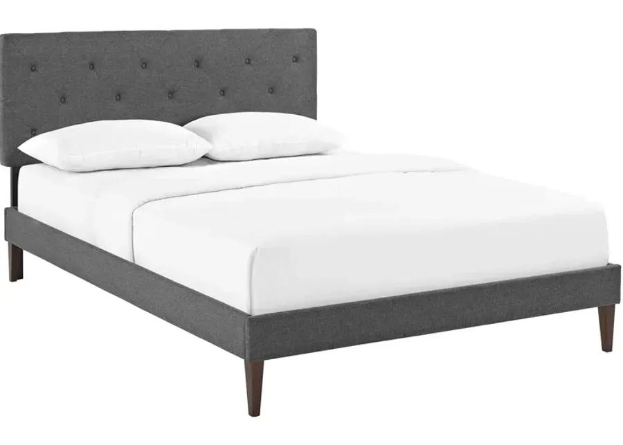 Tarah King Fabric Platform Bed with Squared Tapered Legs